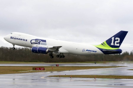 Boeing 747-8F de los Seattle Seahawks