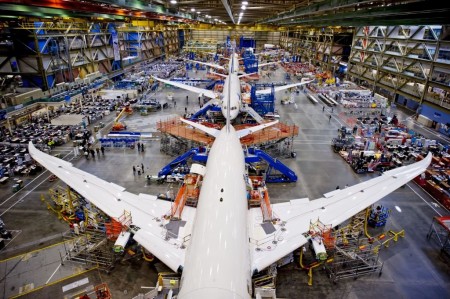 Cadena de montaje final del Boeing 787 Dreamliner