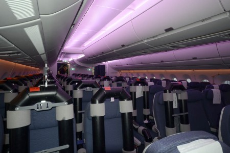 Interior de la cabina del Airbus A350 F-wwCF.