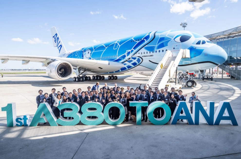 Entre las entregas de Airbus en el primer trimestre de 2019 estuvo el primer A380 para ANA.