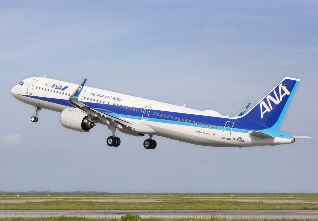 El primer A321neo de ANA en su primer vuelo el 25 de agosto.