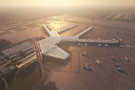 El futuro aeropuerto de Varsovia, bautizado Port Polska.