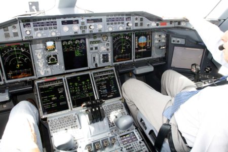 Cockpit del Airbus A380.