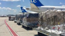 Pallets de carga de Air Europa Cargo.