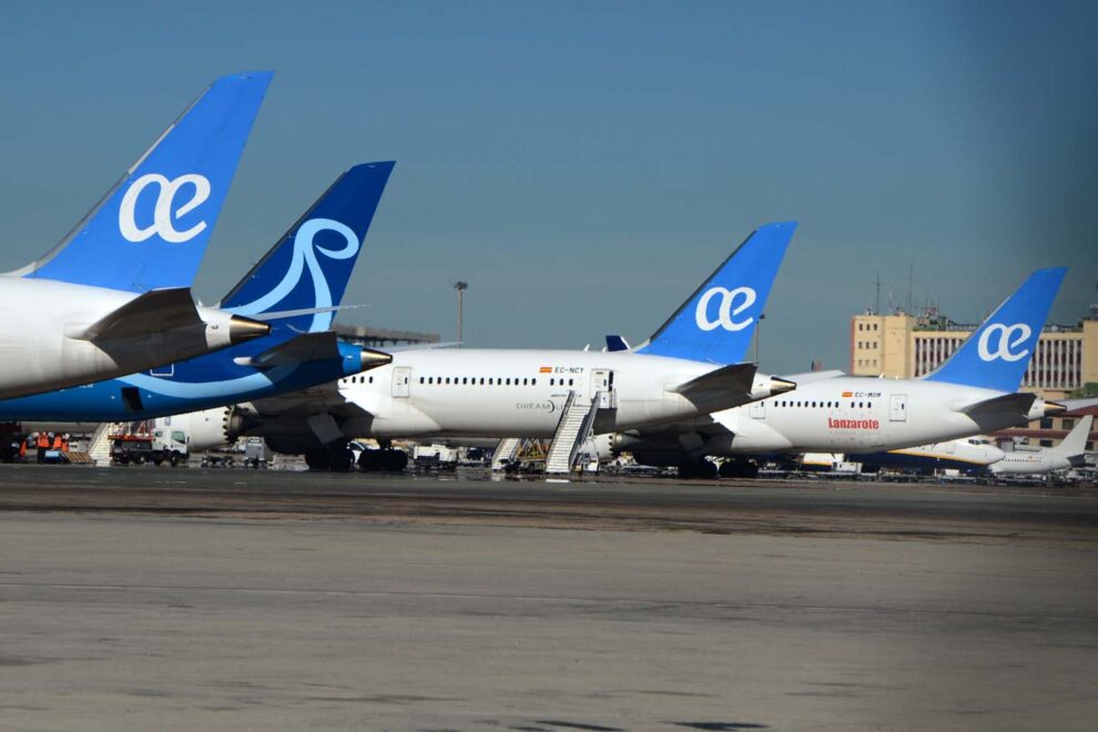 Aviones Boeing 787 de Air Europa en el aeropuerto de Madrid-Barajas.