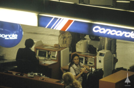 Mostradores exclusivos para los pasajeros del Concorde en el aeropuerto Charles de Gaulle de París.