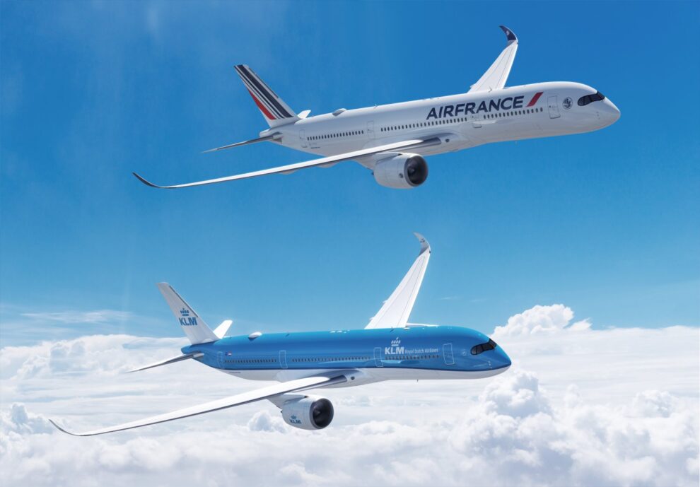 Airbus A350 con colores de Air France y KLM.