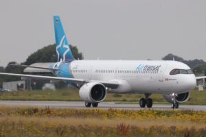 El Aiirbus A321XLR C-GOIO poco antes de entrega a Air Transat.