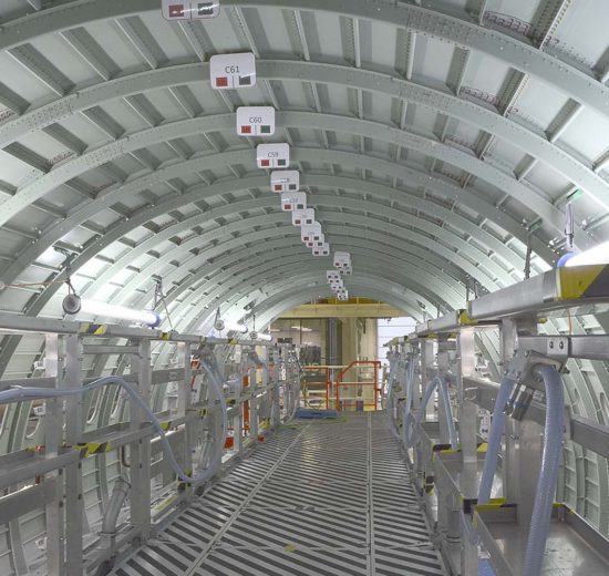 Producción del fuselaje del Airbus A321 en Finkenwerder.