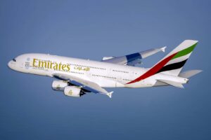 Air¡bus A380 de Emirates con la librea actual.