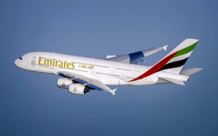 Air¡bus A380 de Emirates con la librea actual.