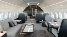 Interior de un ACJ220 , modelo que Airbus espera sea un favorito de los clientes estadounidenses en el futuro.