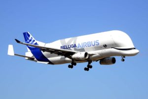 El Airbus Beluga XL aterrizando en Getafe.