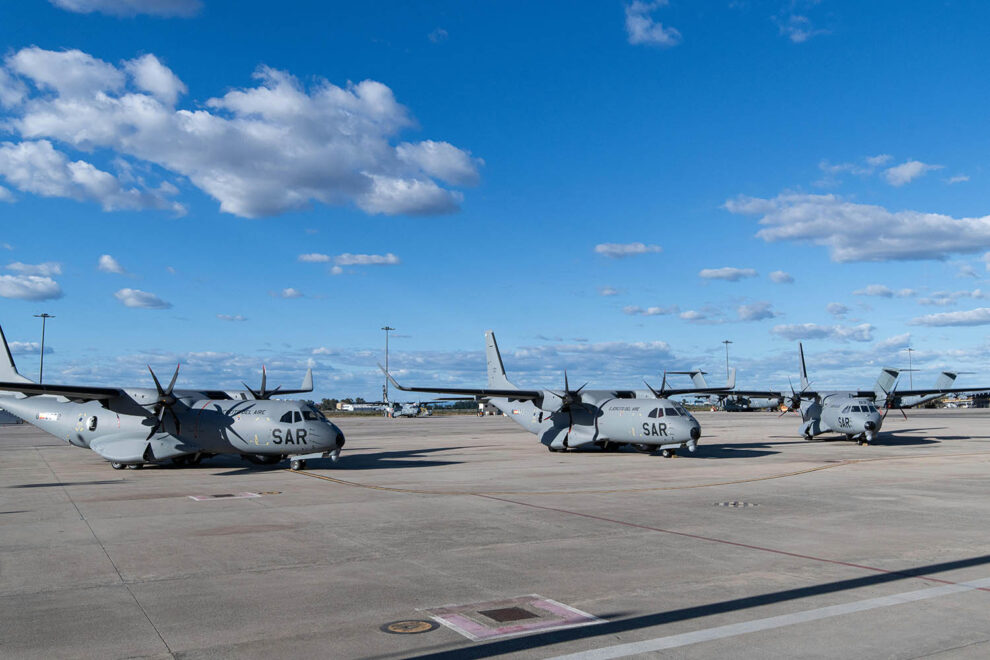 Los tres primeros C295MSA del Ejéricto del Aire y del Espacio listos en Sevilla.