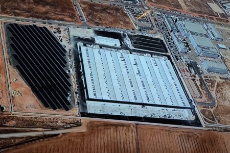 A la izquierda los paneles solares, al centro el hub logístico, y a la derecha las instalaciones de producción y entrega de Airbus Helicopters en Albacete.