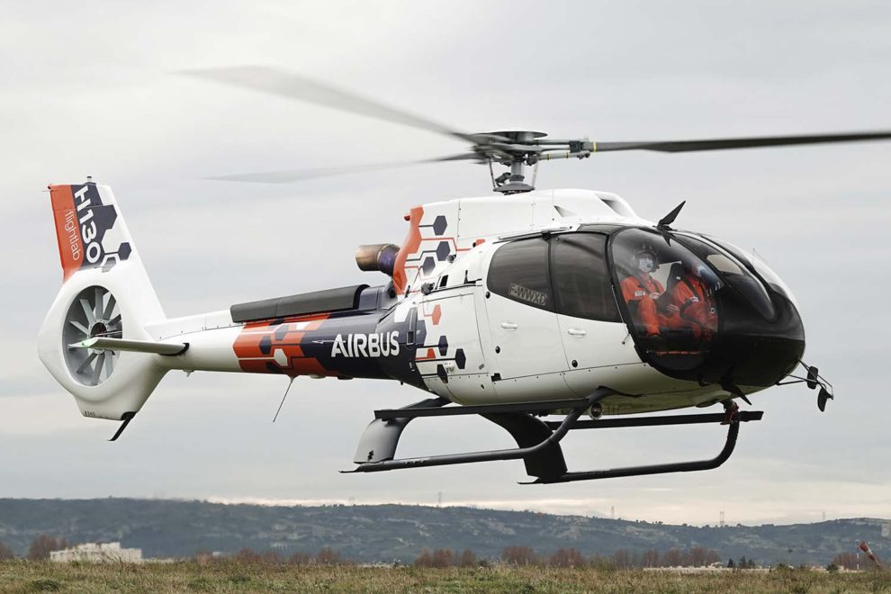 El EC130 usado por Airbus Helicopters para las pruebas en vuelo de su Flightlab.