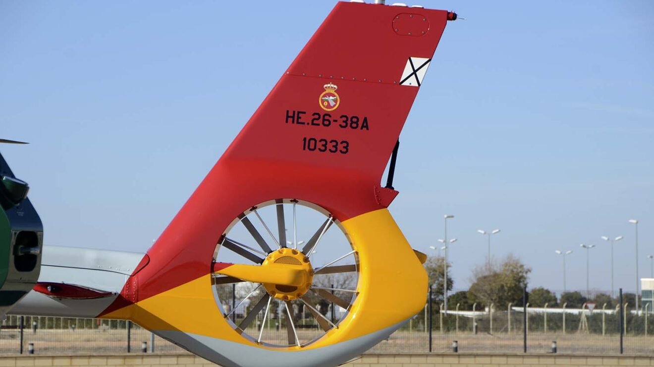 Detalle de la cola del H135 del Ejército del Aire.