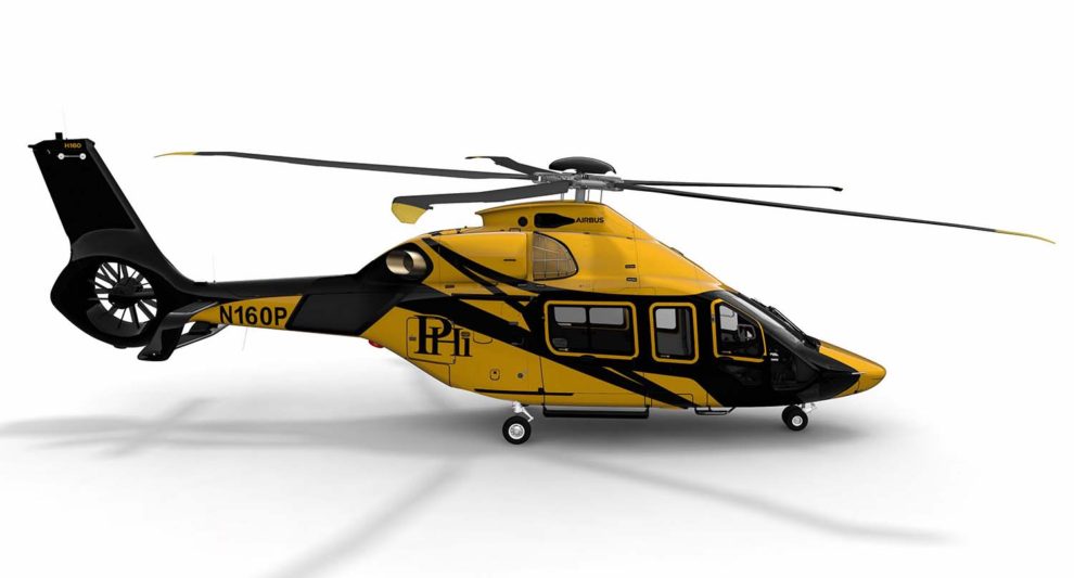 Airbus Helicopters H160 con los colores de PHI, empresa que operará el modelo para la petrolera Shell.