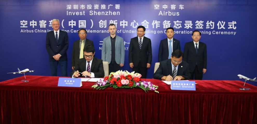 Firma del acuerdo entre Airbus e Investment Shenzhen.