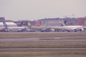 Aviones de Airbus siendo preparados para su entrega en Toulouse.