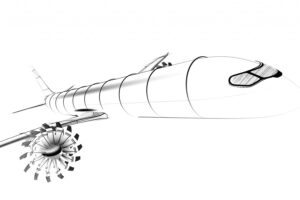 Diseño hipotético y muy general del posible sustituto del A320 presentado por Airbus en 2025.