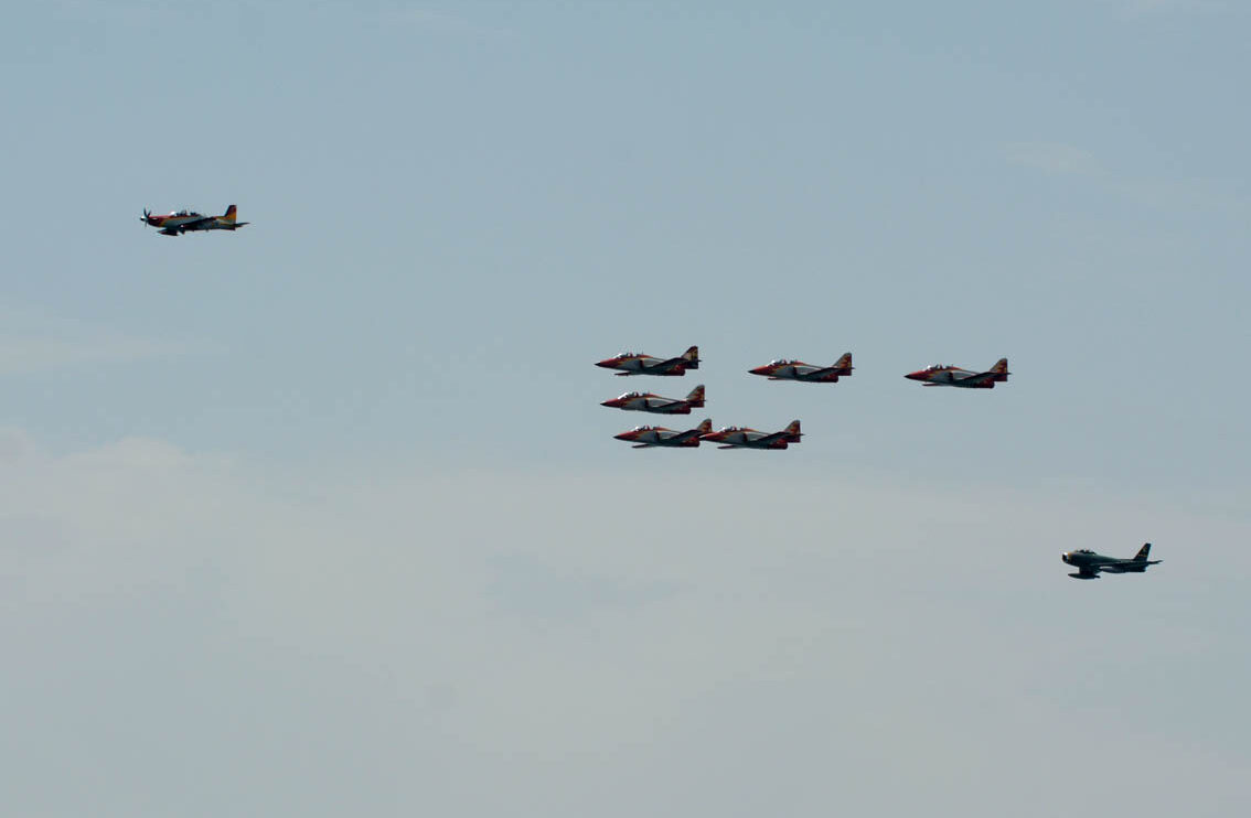 PC-21, Águila y Sabre, tres generaciones de aviones del Ejército del Aire.