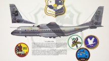 Lámina del Ala 35 que muestra como quedará decorado el C-295 del 100 aniversario de la base aérea de Getafe.