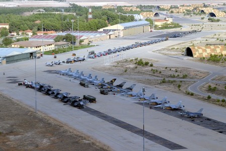 Plataforma de la base aérea de Albacete