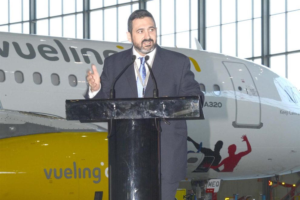 Alex Cruz en su época como presidente de Vueling en un acto de la aerolínea.