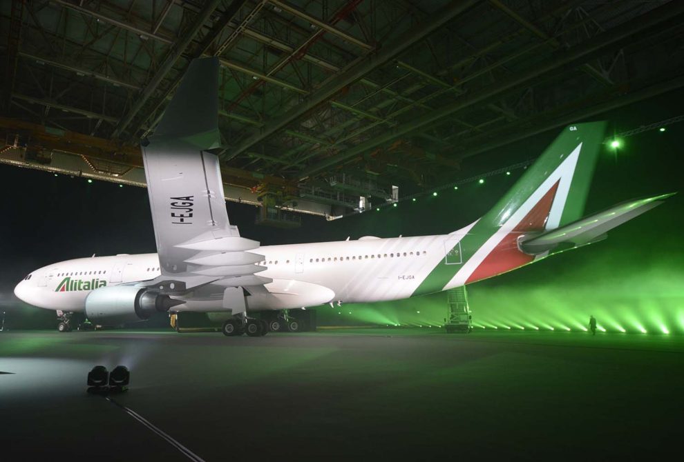 Presentación en 2015 de ka nueva imagen de Alitalia tras la entrada de Etihad en su capital social.