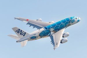 Tras la ceremonia de entrega, el primer A380 de ANA partió hacia Tokio.
