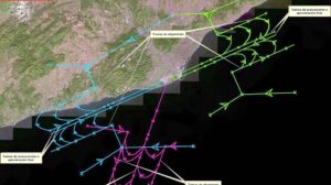 Esquema de las nuevas aproximaciones al aeropuerto de Barcelona.