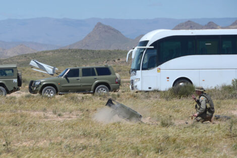 Lanzamiento de una munición merodeadora de Arquimea.