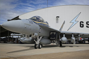 Uno de los Boeing EA-18G del Escuadrón 6 de la Fuerza Aérea de Australia.