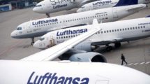 Aviones de Lufthansa almacenados en Frankfurt