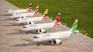 Decoraciones que lucirán los cinco Airbus A320 dee Latam.