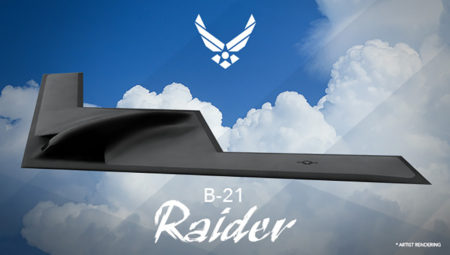 Primera imagen del B-21 que la USAF publicó en 2016.