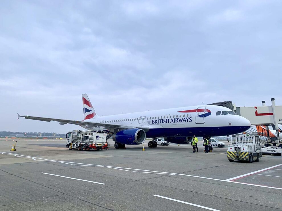 El A320 G-GATU operó el segundo vuelo de BAEuroflyer, que tuvo como destino Amsterdam.