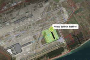 El nuevo edifico satéliite del aeropuerto de Barcelona El Prat se ubicará junto a la torre de control, cerca de las cabeceras de las pists 25L y 02.