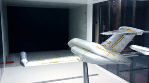 Modelo de túnel de viento del Beyond Aero BYA-1, sin los pods de los motores.