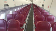 Cabina de pasaje de los Embraer E195-E2 de Binter Canarias.