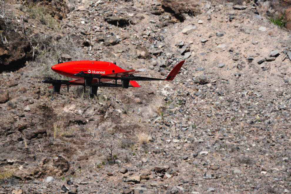 El dron UAV Digitech Eiger usado en los vuelos de demostración de Bluenest by Glovalvia en La Gomera.