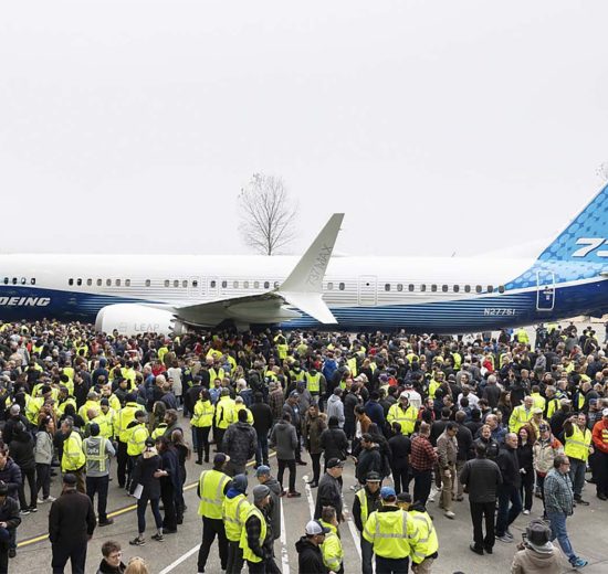 Pressentación oficial del B-737 MAX 10 en noviembre de 2019. Solo para empleados.