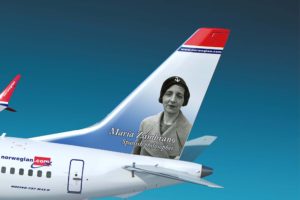 Norwegian, con María Zambrano, contará ya con 109 famosos en las colas de sus aviones.