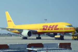 Boeing 757 de DHL en el aeropuerto de Barcelona El Prat.