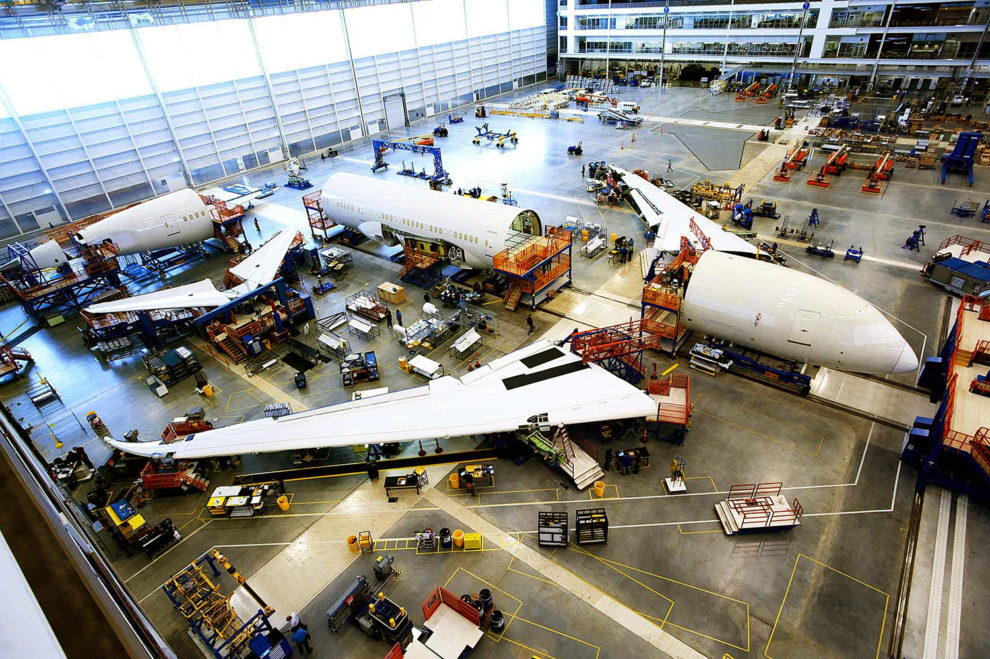 Cadena de montaje del Boeing 787 en Charleston.