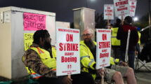 Trabajadores de Boeing durante la huelga de 2024.