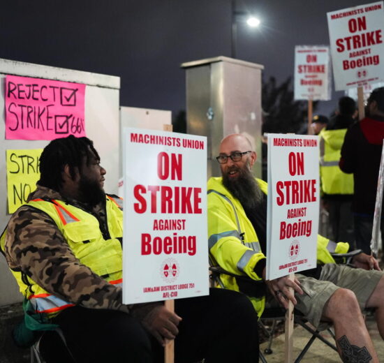 Trabajadores de Boeing durante la huelga de 2024.