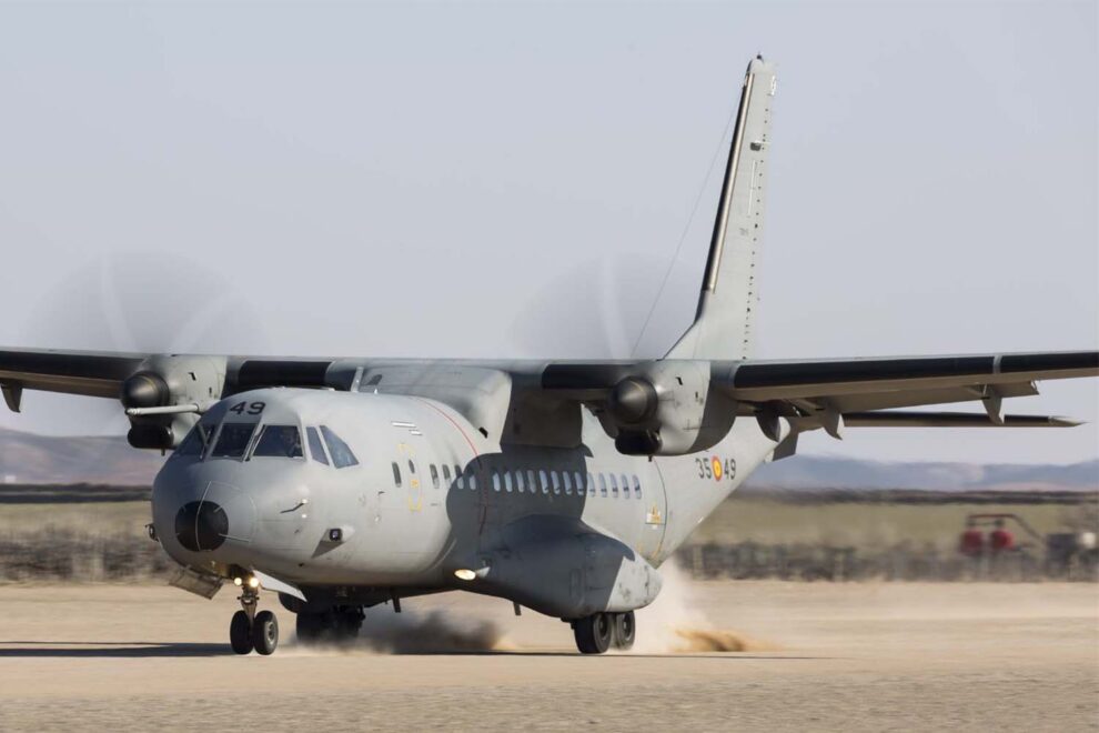 C-295 del Ejército del Aire en el aeródromode blitas durante un curso ETAP en 2019.