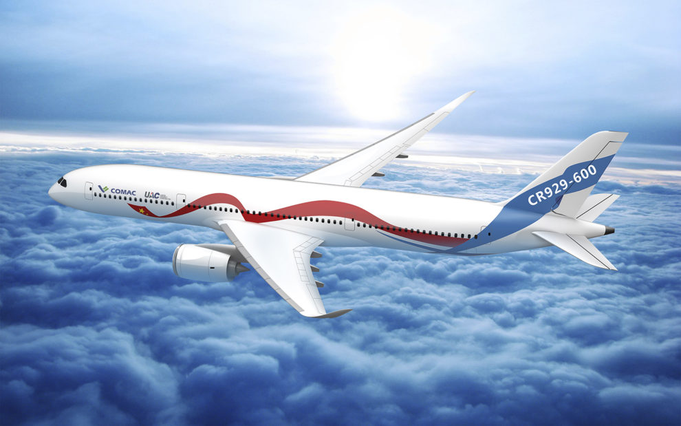 El CRAIC CR929 quiere competir con aviones como el Boeing 777 y el Airbus A350.